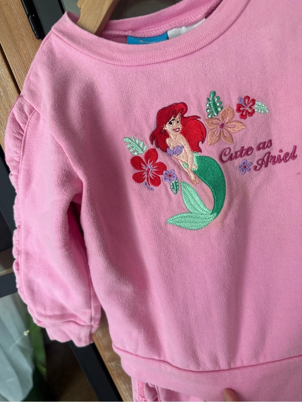 Vintage 90s Disney The Little Mermaid Ariel set embroidered sweatshirt pants y2k